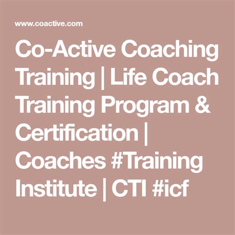 co active coaching certification program.